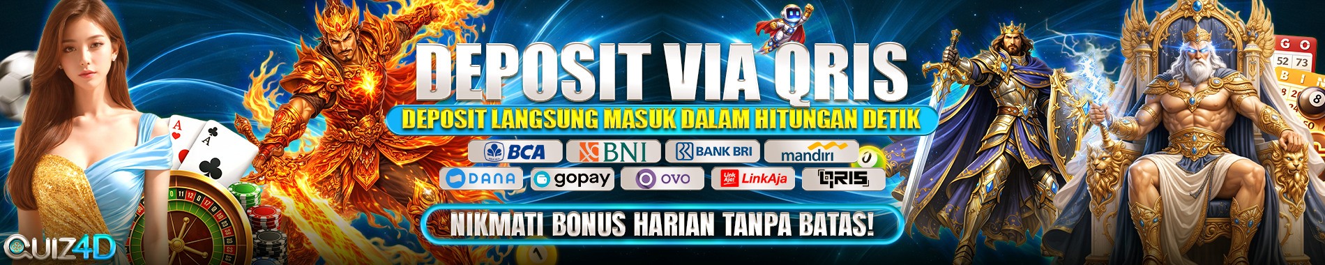 Deposit Via Qris Langsung Masuk di Quiz4d